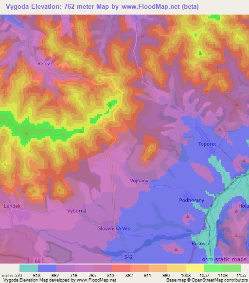Vygoda,Slovakia Elevation Map