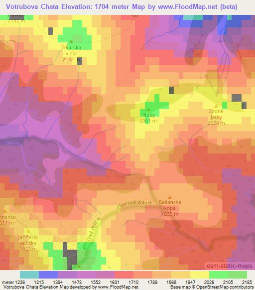 Votrubova Chata,Slovakia Elevation Map