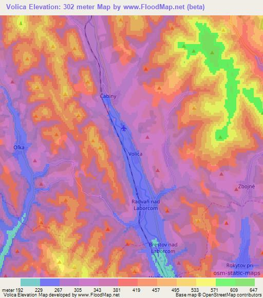 Volica,Slovakia Elevation Map