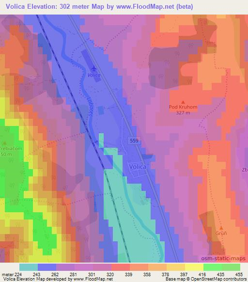 Volica,Slovakia Elevation Map