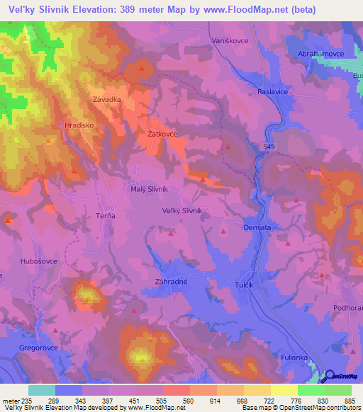 Vel'ky Slivnik,Slovakia Elevation Map