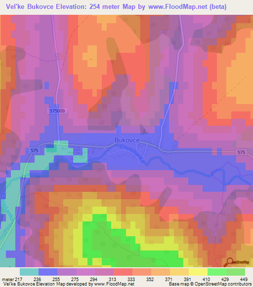 Vel'ke Bukovce,Slovakia Elevation Map
