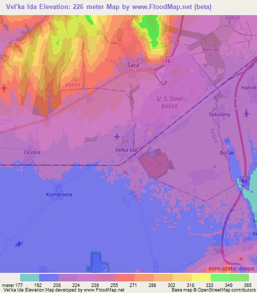 Vel'ka Ida,Slovakia Elevation Map