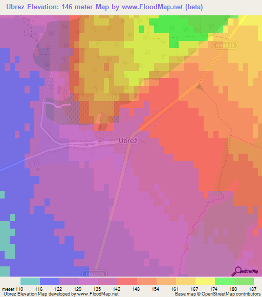 Ubrez,Slovakia Elevation Map