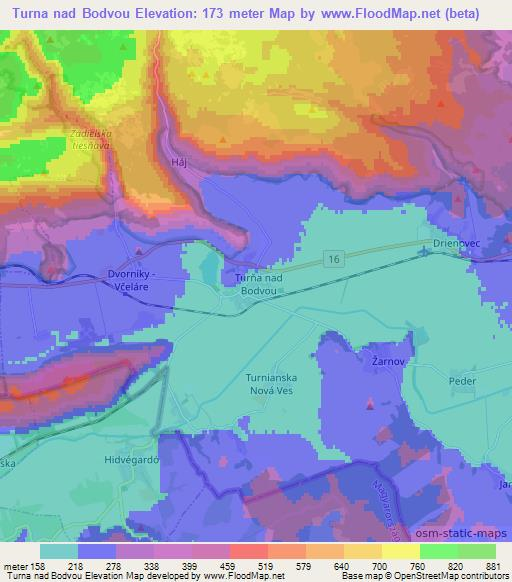 Turna nad Bodvou,Slovakia Elevation Map