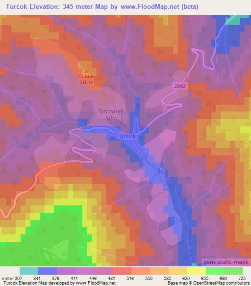Turcok,Slovakia Elevation Map