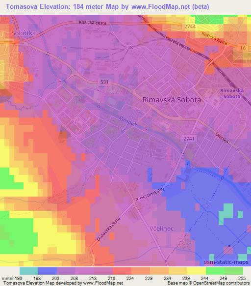 Tomasova,Slovakia Elevation Map
