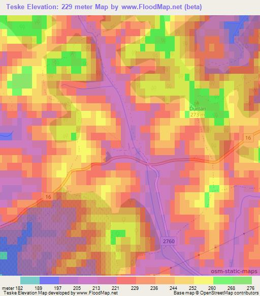 Teske,Slovakia Elevation Map