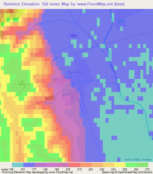 Rumince,Slovakia Elevation Map