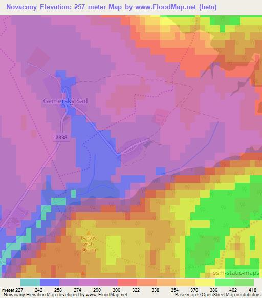 Novacany,Slovakia Elevation Map