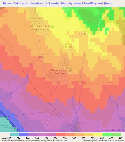 Nizna Pokoradz,Slovakia Elevation Map