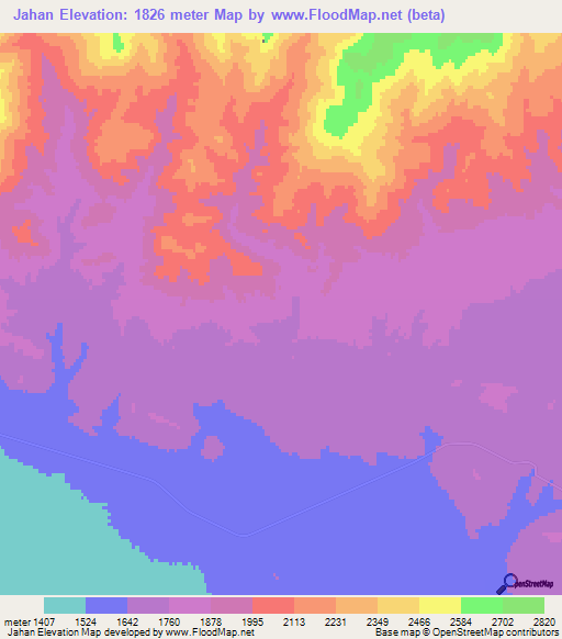 Jahan,Iran Elevation Map
