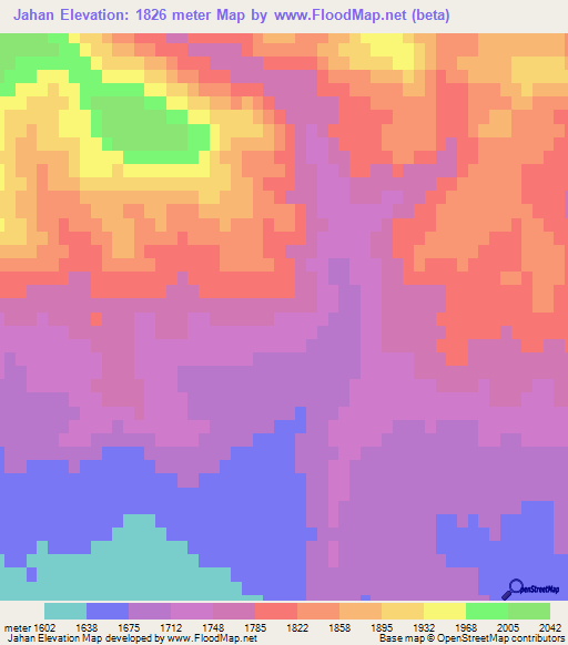 Jahan,Iran Elevation Map