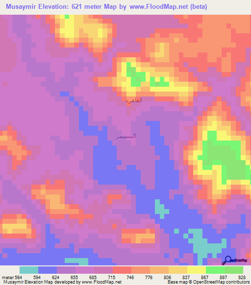 Musaymir,Yemen Elevation Map