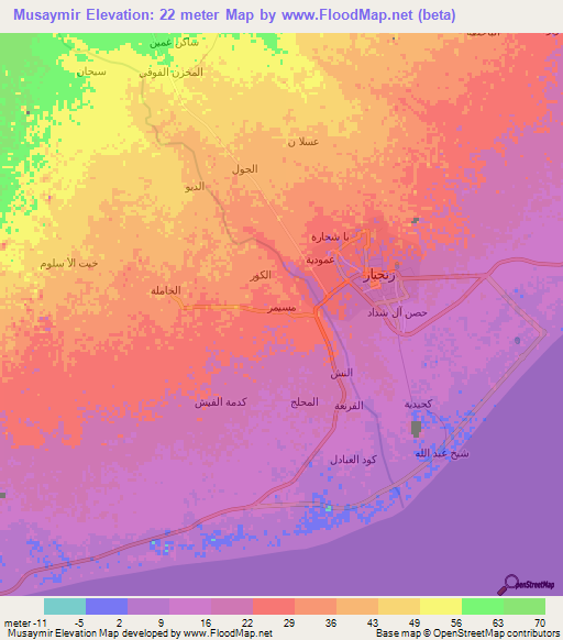 Musaymir,Yemen Elevation Map