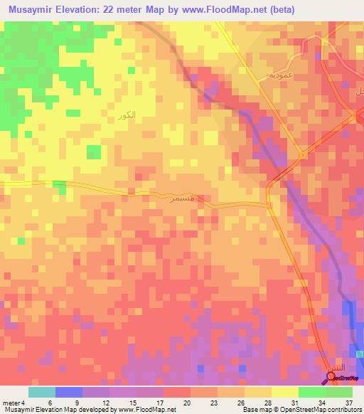 Musaymir,Yemen Elevation Map