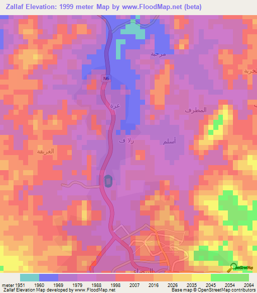 Zallaf,Yemen Elevation Map