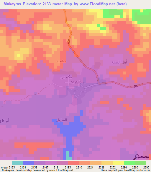 Mukayras,Yemen Elevation Map