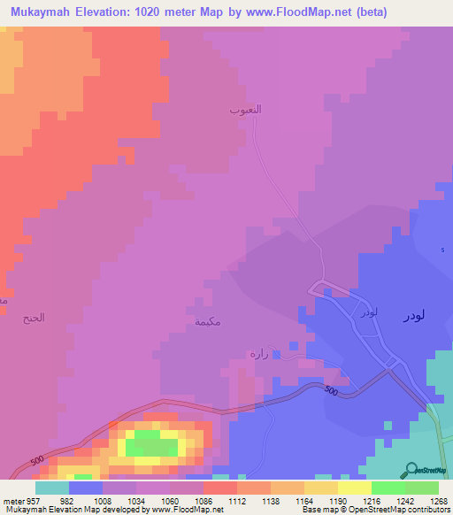 Mukaymah,Yemen Elevation Map