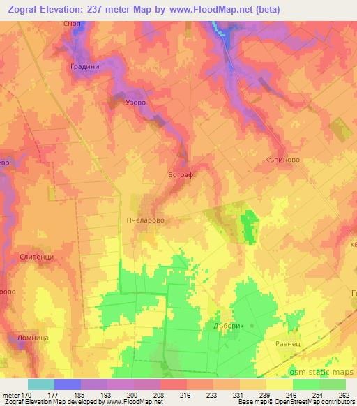 Zograf,Bulgaria Elevation Map