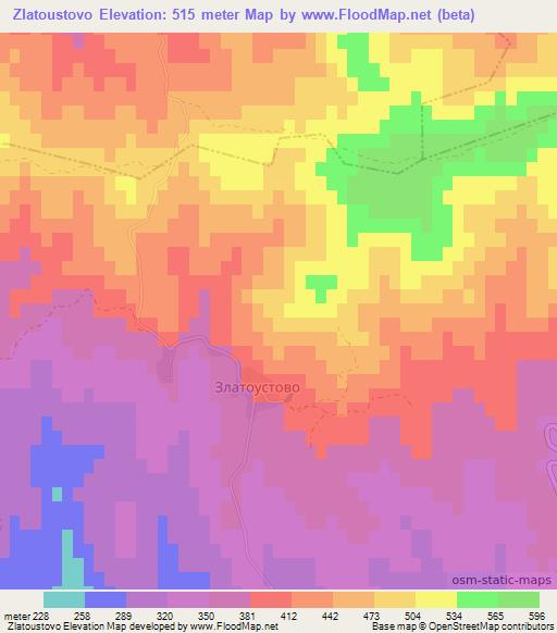 Zlatoustovo,Bulgaria Elevation Map