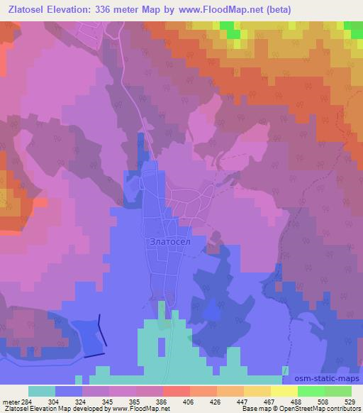 Zlatosel,Bulgaria Elevation Map
