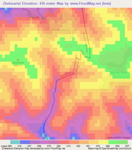 Zhelezartsi,Bulgaria Elevation Map