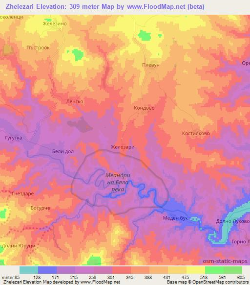 Zhelezari,Bulgaria Elevation Map