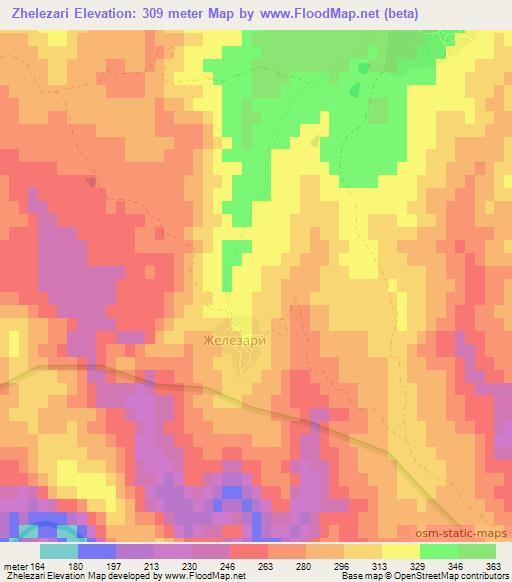 Zhelezari,Bulgaria Elevation Map