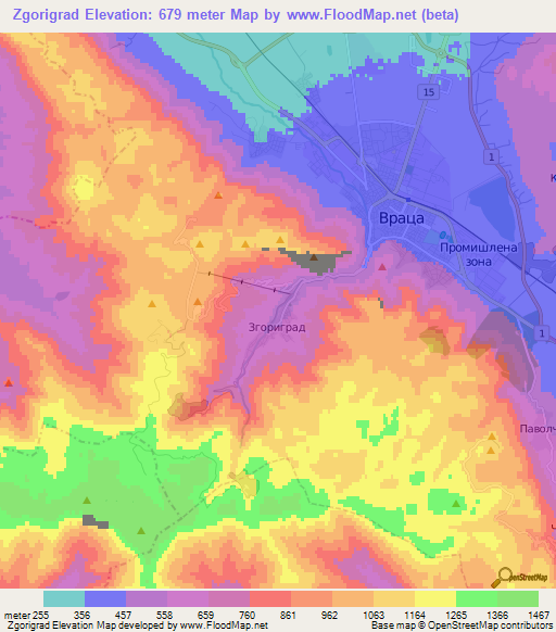 Zgorigrad,Bulgaria Elevation Map