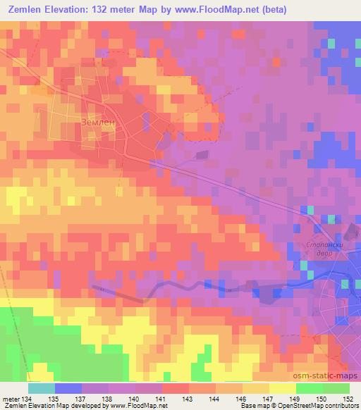 Zemlen,Bulgaria Elevation Map