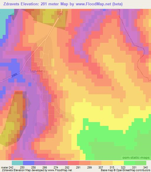 Zdravets,Bulgaria Elevation Map