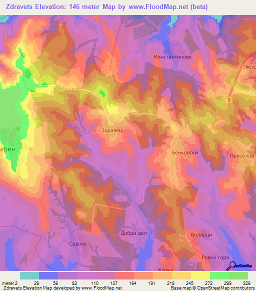 Zdravets,Bulgaria Elevation Map