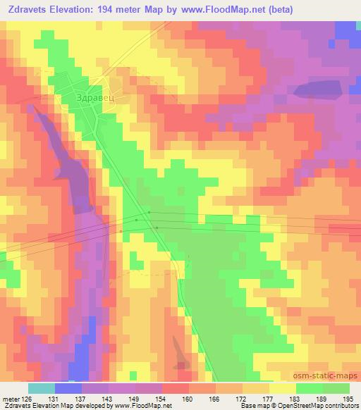Zdravets,Bulgaria Elevation Map