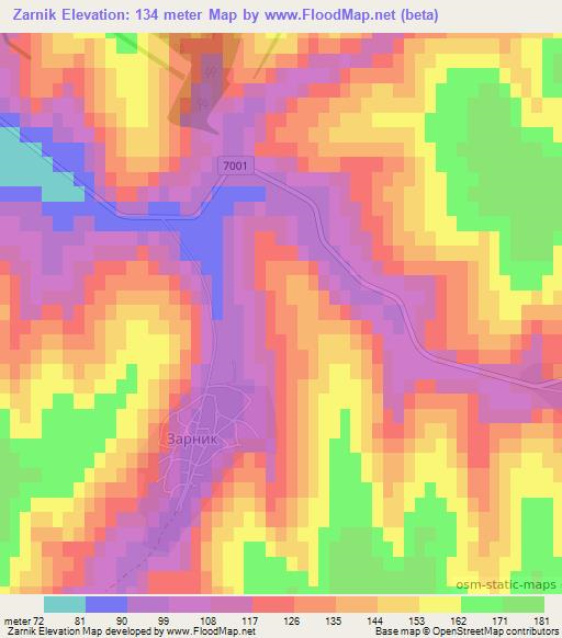 Zarnik,Bulgaria Elevation Map