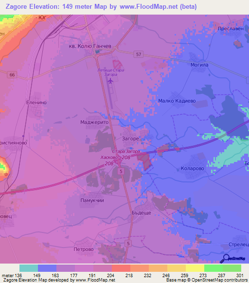 Zagore,Bulgaria Elevation Map