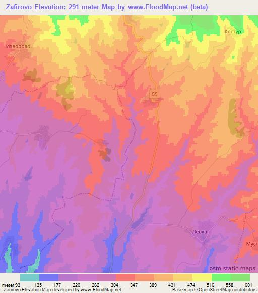 Zafirovo,Bulgaria Elevation Map
