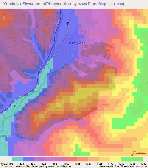 Yurukovo,Bulgaria Elevation Map