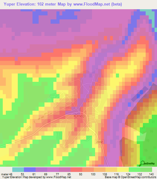 Yuper,Bulgaria Elevation Map