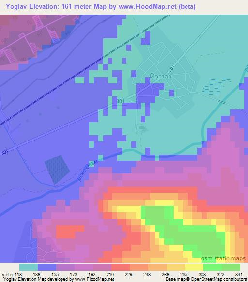 Yoglav,Bulgaria Elevation Map