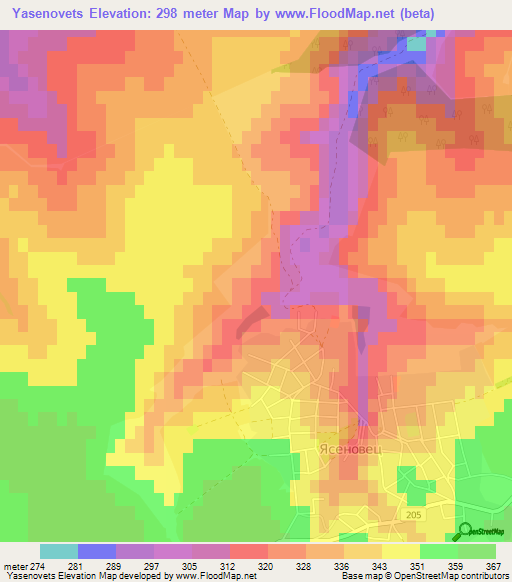 Yasenovets,Bulgaria Elevation Map
