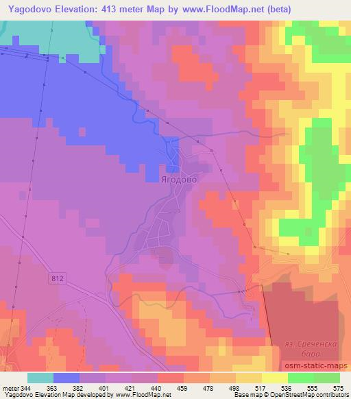 Yagodovo,Bulgaria Elevation Map