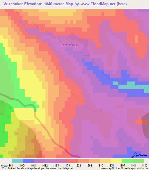 Vuzchukar,Bulgaria Elevation Map