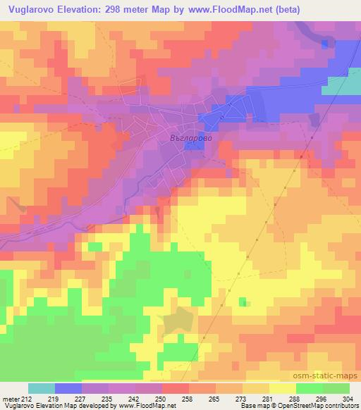 Vuglarovo,Bulgaria Elevation Map