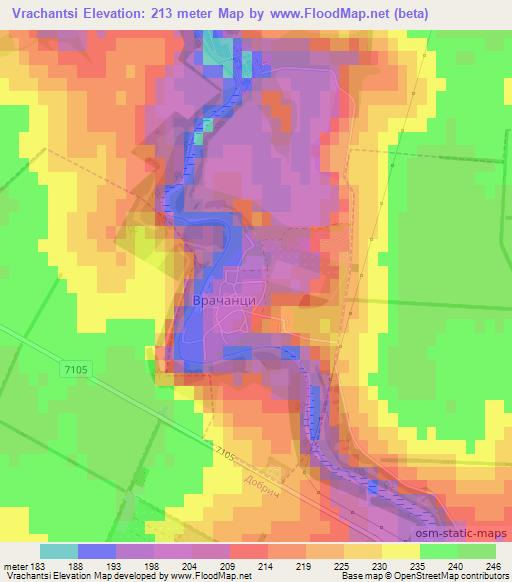 Vrachantsi,Bulgaria Elevation Map