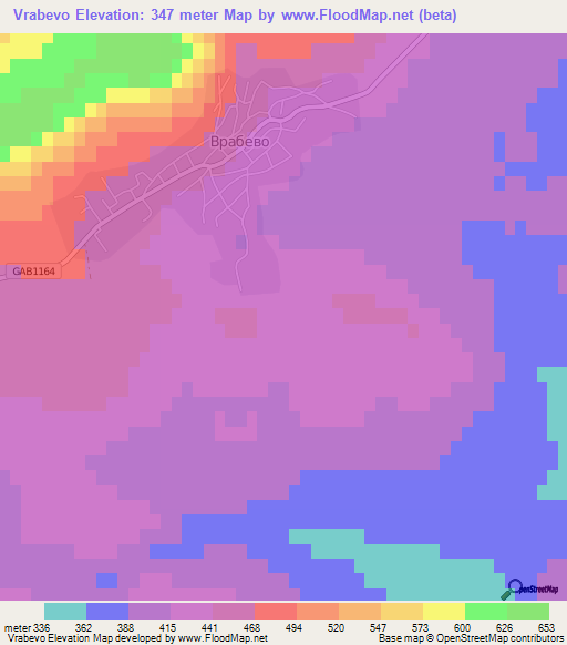 Vrabevo,Bulgaria Elevation Map