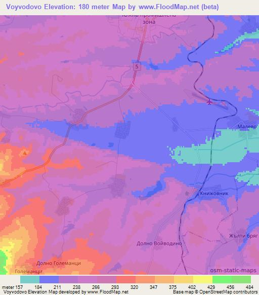 Voyvodovo,Bulgaria Elevation Map