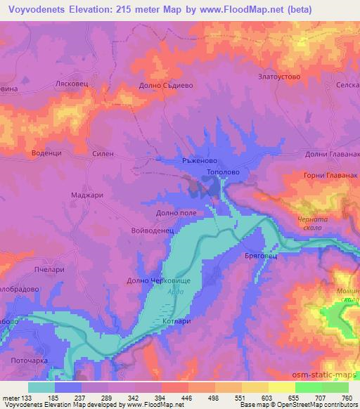 Voyvodenets,Bulgaria Elevation Map