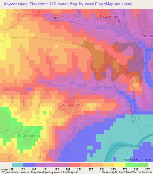Voyvodenets,Bulgaria Elevation Map