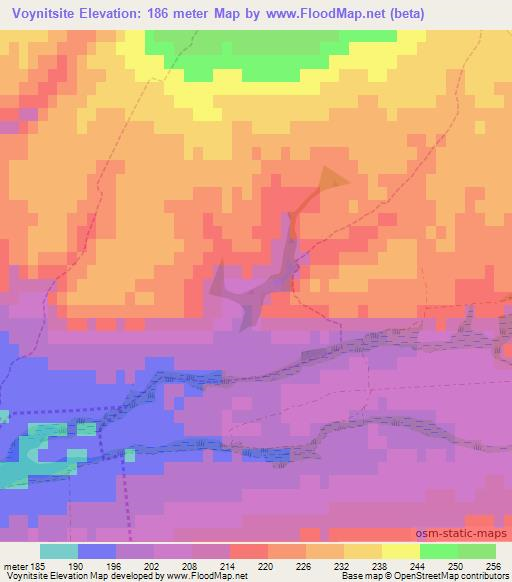 Voynitsite,Bulgaria Elevation Map